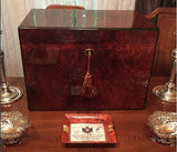 AUTOGRAPHED DANIEL MARSHALL LIMITED EDITION 500 CIGAR HUMIDOR IN BURL WITH 4 LIFT OUT TRAYS