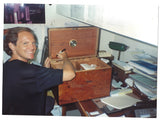AUTOGRAPHED DANIEL MARSHALL LIMITED EDITION 500 CIGAR HUMIDOR IN BURL WITH 4 LIFT OUT TRAYS