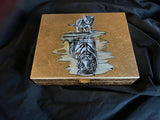 Rare Masterwork- The 24KT GOLD "DAY OF THE TIGER" HUMIDOR BY DANIEL MARSHALL