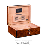 AUTOGRAPHED DANIEL MARSHALL 100 HUMIDOR IN PRECIOUS BURL HUMIDOR