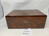 FACTORY FLOOR SALE #144 - AS IS -Top rated Rare Milk Glass Lined 125 CIGAR HUMIDOR BURL BY DANIEL MARSHALL - CREATED FOR NAT SHERMAN
