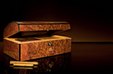 AUTOGRAPHED DANIEL MARSHALL LIMITED EDITION  TREASURE CHEST IN PRECIOUS BURL