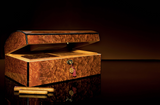 DANIEL MARSHALL LIMITED EDITION 150 HUMIDOR  TREASURE CHEST IN BURL PRIVATE STOCK