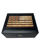 FACTORY FLOOR SALE ITEM #2620 "AUTOGRAPHED DM MOTIF AMERICAN FLAG COLLECTION" AMBIENTE 65 BLACK MATTE  HUMIDOR