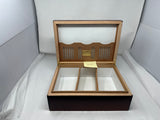 FACTORY FLOOR SALE #142 - AS IS -Rare Milk Glass Lined 125 CIGAR HUMIDOR COCOBOLO ROSEWOOD BY DANIEL MARSHALL - CREATED FOR NAT SHERMAN