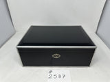 FACTORY FLOOR SALE ITEM #2587 AMBIENTE 125 BLACK MATTE WITH SILVER PAINTED EDGES PRIVATE STOCK HUMIDOR