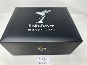 FACTORY FLOOR SALE #61 RARE Autographed "Rolls Royce Humidor" by Daniel Marshall BLACK MATTE FOR 65 CIGARS