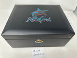 FACTORY FLOOR SALE #64 RARE Autographed "Miami Marlin's Humidor" by Daniel Marshall BLACK MATTE FOR 65 CIGARS