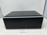 FACTORY FLOOR SALE ITEM #48 AMBIENTE 125 BLACK MATTE WITH SILVER PAINTED EDGES PRIVATE STOCK HUMIDOR