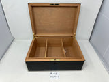 FACTORY FLOOR SALE ITEM #48 AMBIENTE 125 BLACK MATTE WITH SILVER PAINTED EDGES PRIVATE STOCK HUMIDOR