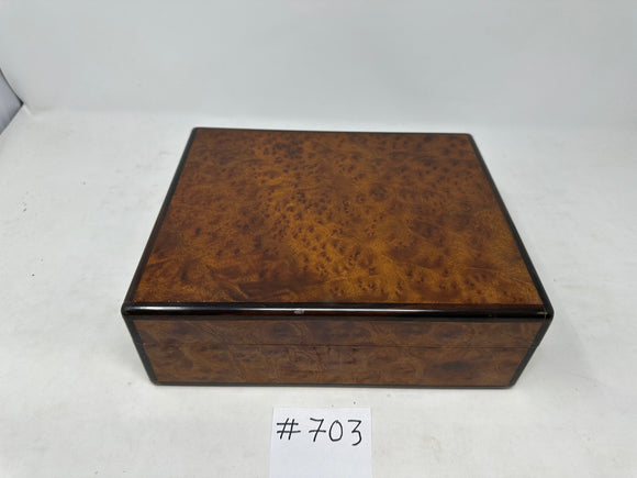 FACTORY FLOOR SALE #703 - AS IS - RARE ALFRED DUNHILL BY DANIEL MARSHALL 25 SIZE HUMIDOR IN PRECIOUS BURL WOOD