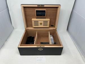 FACTORY FLOOR SALE #2463 - AS IS -BLACK MATTE 125 CIGAR HUMIDOR 20125.5K BY DANIEL MARSHALL PRIVATE STOCK HUMIDOR