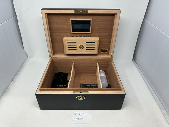 FACTORY FLOOR SALE #2463 - AS IS -BLACK MATTE 125 CIGAR HUMIDOR 20125.5K BY DANIEL MARSHALL PRIVATE STOCK HUMIDOR