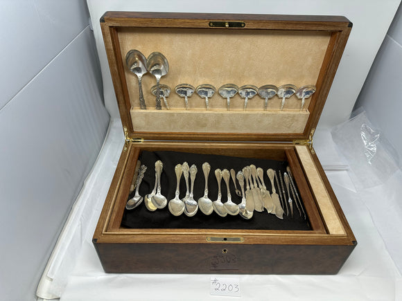 FACTORY FLOOR SALE #2203 - HISTORIC - 1 OF 1 FROM DM MUSEUM RARE MASTERPIECE MADE FOR TIFFANY & CO COMPLETE WITH STERLING SILVER FLATWARE IN CHEST BY DANIEL MARSHALL- MADE FOR TIFFANY & CO