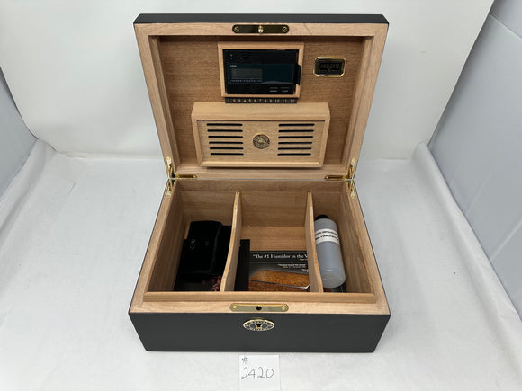 FACTORY FLOOR SALE ITEM #2420 AMBIENTE 65 BLACK MATTE PRIVATE STOCK HUMIDOR