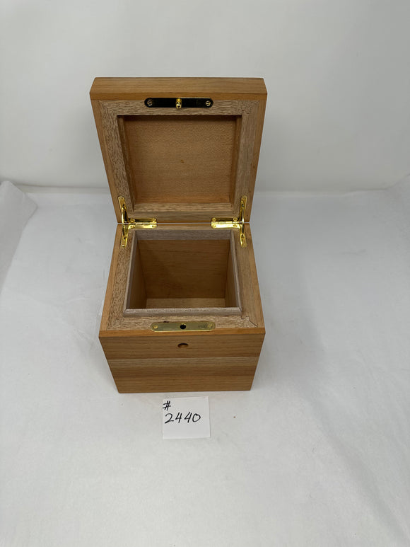 FACTORY FLOOR SALE #2440 - AS IS -UNFINISHED MAHOGANY UPRIGHT CIGAR HUMIDOR OR TISSUE BOX  BY DANIEL MARSHALL PRIVATE STOCK