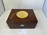 Auction item: CAB No. 11 Hand Carved Governor Seal Jewelry Box by Daniel Marshall signed in gold by Governor Arnold Schwarzenegger