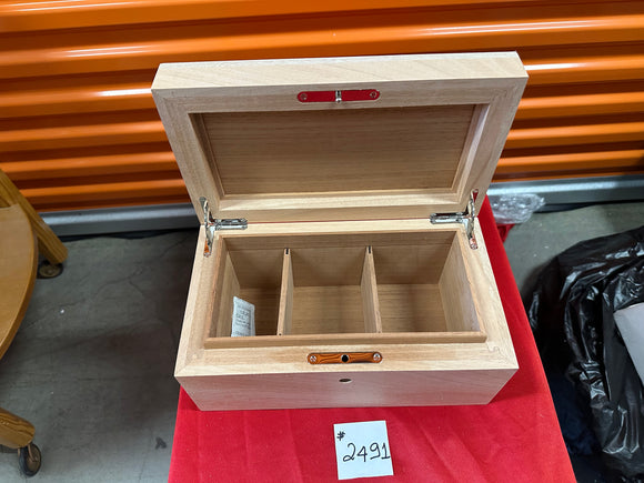 FACTORY FLOOR SALE #2491 - AS IS - 100 CIGAR HUMIDOR  BY DANIEL MARSHALL UNFINISHED MAHOGANY WOOD