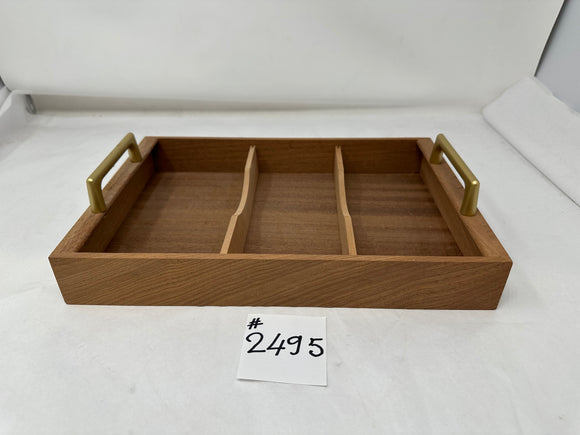 Factory Floor Sale: No. 2495 - Larger Size with Brass Handles Daniel Marshall Sapele Wood Lift Out Trays