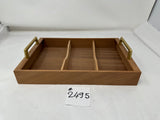 Factory Floor Sale: No. 2495 - Larger Size with Brass Handles Daniel Marshall Sapele Wood Lift Out Trays