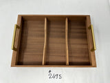 Factory Floor Sale: No. 2495 - Larger Size with Brass Handles Daniel Marshall Sapele Wood Lift Out Trays