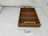 Factory Floor Sale: No. 2495 - Larger Size with Brass Handles Daniel Marshall Sapele Wood Lift Out Trays