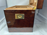 AUTOGRAPHED DANIEL MARSHALL LIMITED EDITION 500 CIGAR HUMIDOR IN BURL WITH 4 LIFT OUT TRAYS
