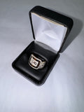 DM 24KT GOLD COVERED CIGAR RING WITH HAND ENAMELING IN RING BOX