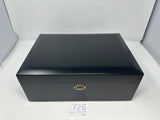 FACTORY FLOOR SALE #726 - AS IS -BLACK MATTE 125 CIGAR HUMIDOR  WITH LIFT OUT TRAY 20125.5TK BY DANIEL MARSHALL PRIVATE STOCK HUMIDOR