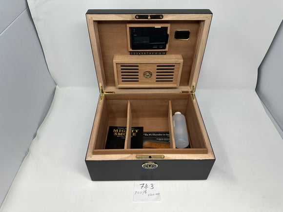 FACTORY FLOOR SALE #743 - AS IS -BLACK MATTE 65 CIGAR HUMIDOR  20065.5K BY DANIEL MARSHALL PRIVATE STOCK HUMIDOR
