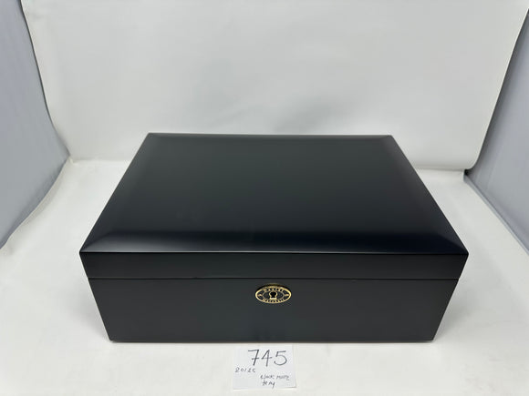 FACTORY FLOOR SALE #745 - AS IS -BLACK MATTE 125 CIGAR HUMIDOR  WITH LIFT OUT TRAY 20125.5TK BY DANIEL MARSHALL PRIVATE STOCK HUMIDOR