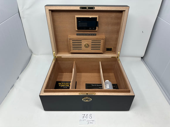 FACTORY FLOOR SALE #748 - AS IS -BLACK MATTE 125 CIGAR HUMIDOR  20125.5K BY DANIEL MARSHALL PRIVATE STOCK HUMIDOR
