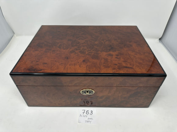 FACTORY FLOOR SALE #763 - 125 CIGAR WITH LIFT OUT TRAY 30125.3 PRECIOUS BURL CIGAR HUMIDOR BY DANIEL MARSHALL PRIVATE STOCK HUMIDOR