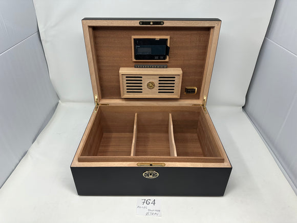 FACTORY FLOOR SALE #764 - AS IS -BLACK MATTE 125 CIGAR HUMIDOR 20125.5K BY DANIEL MARSHALL PRIVATE STOCK HUMIDOR