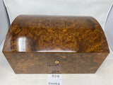 FACTORY FLOOR SALE #304 -RARE FROM DM MUSEUM ARCHIVES - MADE FOR THE FAMOUS FOREST LAWN MEMORIAL PARK - WALNUT BURL TRIBUTE CHEST DOME TOP BY DANIEL MARSHALL