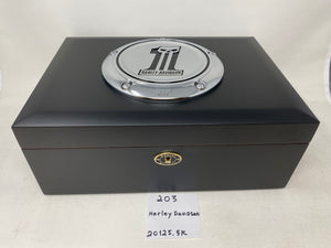 FACTORY FLOOR SALE #203 -  HARLEY DAVIDSON 20125.5k BY DANIEL MARSHALL 65 HUMIDOR IN BLACK MATTE PRIVATE STOCK HUMIDOR