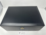 FACTORY FLOOR SALE #610 - AS IS -BLACK MATTE 125 CIGAR HUMIDOR  WITH LIFT OUT TRAY 20125.5TK BY DANIEL MARSHALL PRIVATE STOCK HUMIDOR