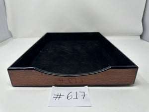 FACTORY FLOOR SALE ITEM #617- RARE DUNHILL COCOBOLO ROSEWOOD DM SUEDE LINED LETTER TRAY CIRA 1992