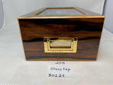 FACTORY FLOOR SALE #209 -  LIMITED EDITION BEVELED GLASS TOP 30125 BY DANIEL MARSHALL 125 CIGAR HUMIDOR IN MACASSAR EBONY