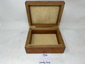FACTORY FLOOR SALE #194 -  WATCH/ JEWELRY BOX BY DANIEL MARSHALL IN MADRONA BURL WOOD