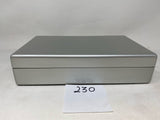 FLOOR SALE ITEM #230- SMALL SILVER DESK TRAVEL /CAR HUMIDOR BY DANIEL MARSHALL FOR PRIVATE JET MEMBERSHIP CLUB