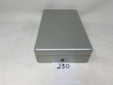 FLOOR SALE ITEM #230- SMALL SILVER DESK TRAVEL /CAR HUMIDOR BY DANIEL MARSHALL FOR PRIVATE JET MEMBERSHIP CLUB