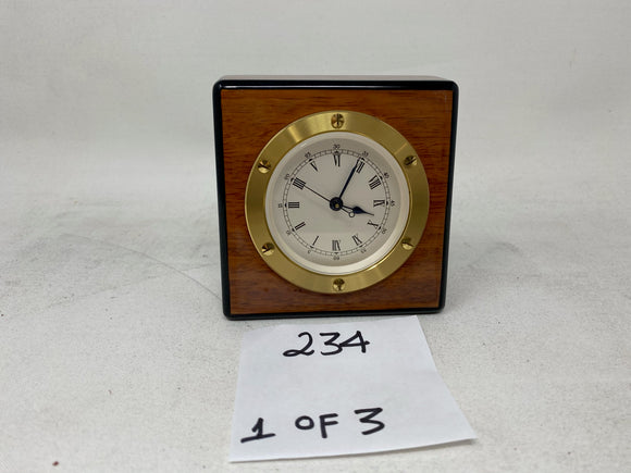 FACTORY FLOOR SALE ITEM #234- COCOBOLO ROSEWOOD DESK CLOCK MADE FOR ALFRED DUNHILL OF LONDON BY DANIEL MARSHALL