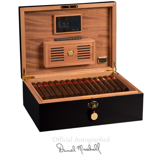 AUTOGRAPHED AMBIENTE BY DANIEL MARSHALL 125 HUMIDOR IN BLACK MATTE