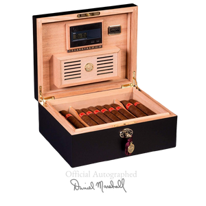 AUTOGRAPHED AMBIENTE BY DANIEL MARSHALL 65 HUMIDOR IN BLACK MATTE