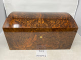 FACTORY FLOOR SALE #305 -RARE FROM DM MUSEUM ARCHIVES - MADE FOR THE FAMOUS FOREST LAWN MEMORIAL PARK - WALNUT BURL TRIBUTE CHEST DOME TOP BY DANIEL MARSHALL