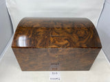 FACTORY FLOOR SALE #303 - AS IS -RARE FROM DM MUSEUM ARCHIVES - MADE FOR THE FAMOUS FOREST LAWN MEMORIAL PARK - WALNUT BURL TRIBUTE CHEST DOME TOP BY DANIEL MARSHALL