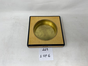 FACTORY FLOOR SALE #223 - AS IS -BIRDSEYE MAPLE CIGAR ASHTRAY WITH BRASS PAN CIRCA 1993 MADE FOR ALFRED DUNHILL OF LONDON