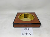 FACTORY FLOOR SALE #224 - COCOBOLO ROSEWOOD CIGAR ASHTRAY WITH BRASS PAN CIRCA 1993 MADE FOR ALFRED DUNHILL OF LONDON