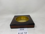 FACTORY FLOOR SALE #226 - MACASSAR EBONY CIGAR ASHTRAY WITH BRASS PAN CIRCA 1993 MADE FOR ALFRED DUNHILL OF LONDON